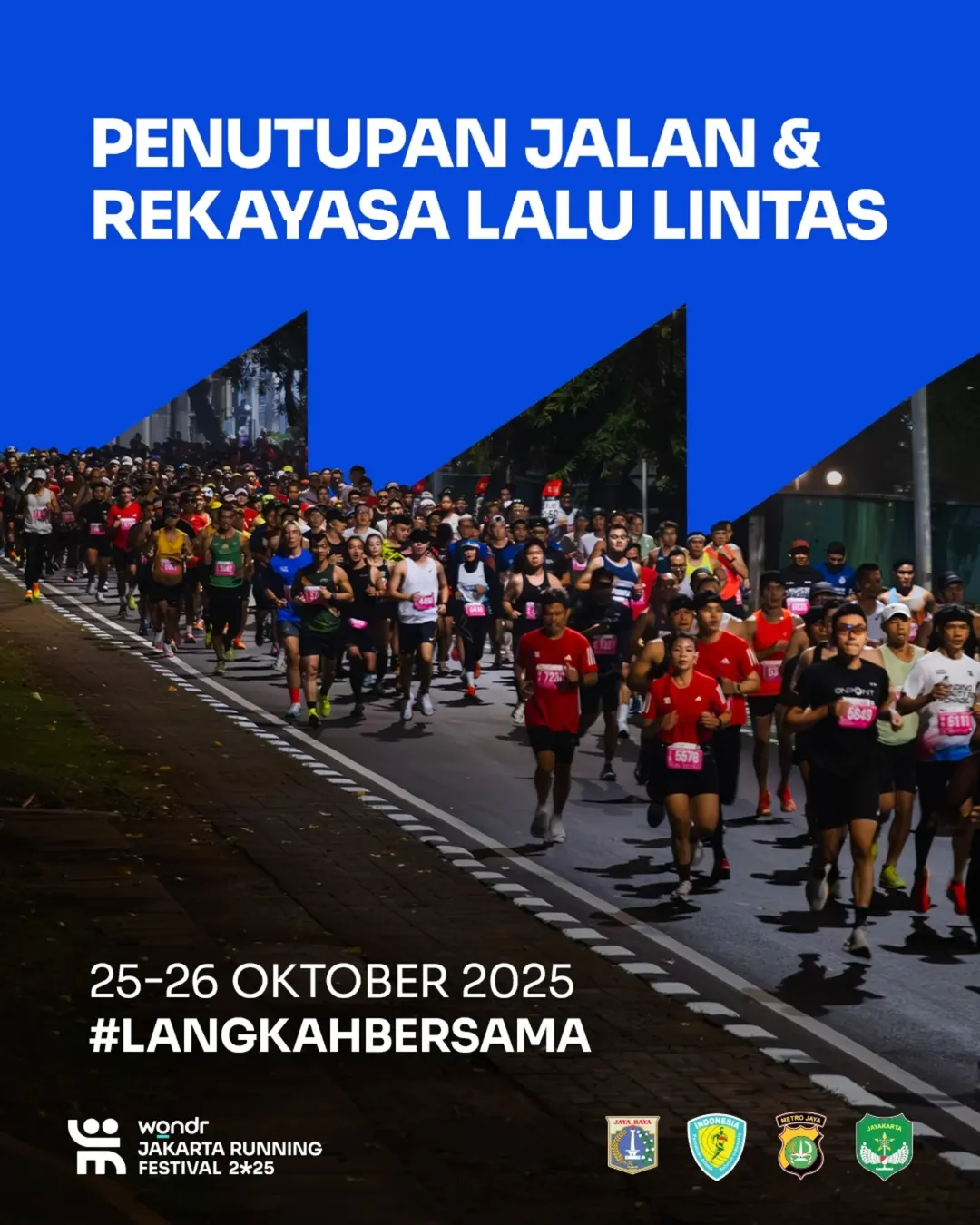Informasi rekayasa lalu lintas (Sumber: Instagram/@jakartarunningfestival)